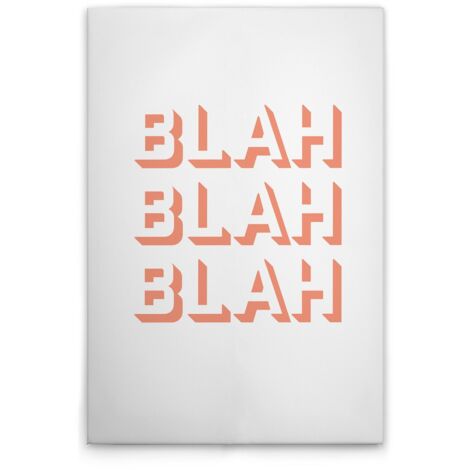 Leinwandbild "Blah Blah Blah" M1-No.51941 - Kunstdruck auf Leinwand in Orange Rosa - Wandbild 80 x 120 cm