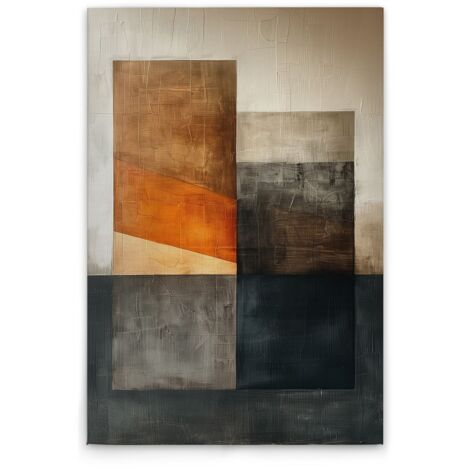 Leinwandbild Block Art Flächen M1-No.52239 - Kunstdruck auf Leinwand in Beige Orange - Wandbild 30 x 45 cm