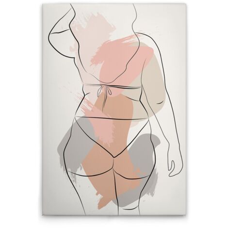 Leinwandbild Bodyline Positivity M1-No.51678 - Kunstdruck auf Leinwand in Weiß Schwarz - Wandbild 30 x 45 cm