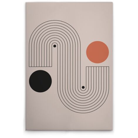 Leinwandbild Boho Motiv M1-No.51463 - Kunstdruck auf Leinwand in Grau Schwarz - Wandbild 30 x 45 cm