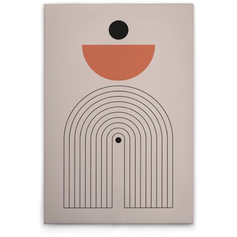 Leinwandbild Boho Motiv M1-No.51468 - Kunstdruck auf Leinwand in Grau Schwarz - Wandbild 30 x 45 cm