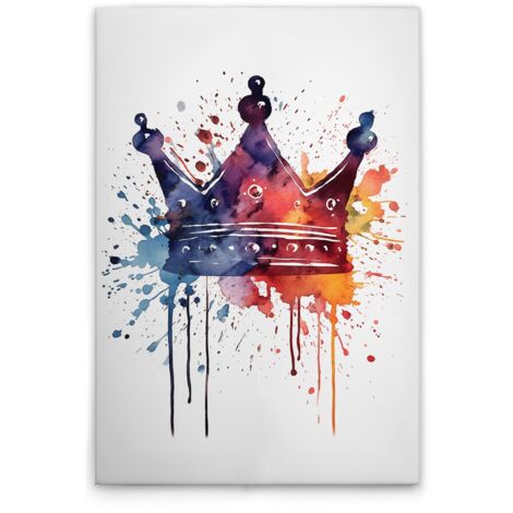 Leinwandbild Bunte Krone M1-No.52179 - Kunstdruck auf Leinwand in Bunt - Wandbild 30 x 45 cm