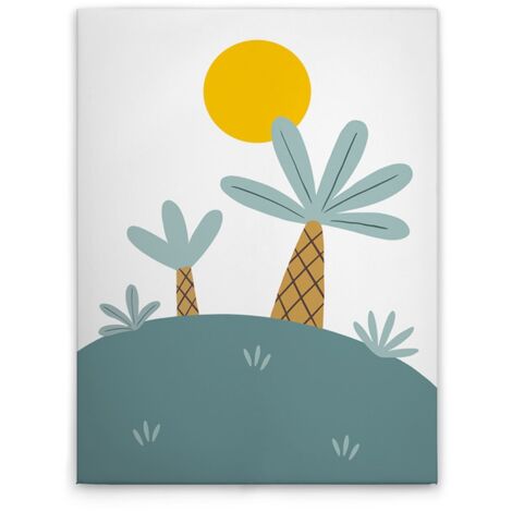 Leinwandbild Dinosaurier M1-No.50628 - Kunstdruck auf Leinwand in Blau Braun - Wandbild 30 x 40 cm