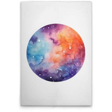 Leinwandbild Farbenfroher Planet M1-No.52233 - Kunstdruck auf Leinwand in Weiß Bunt - Wandbild 80 x 120 cm