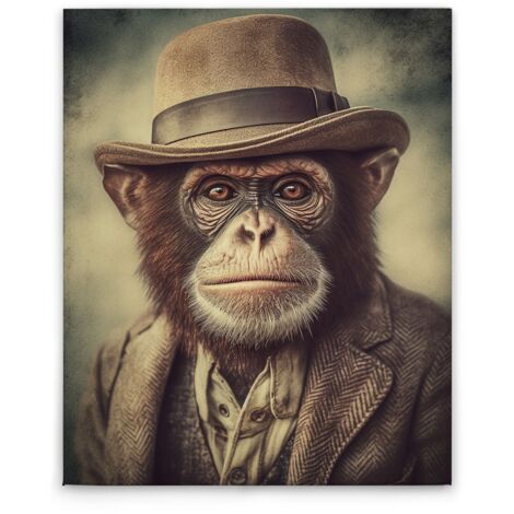 Leinwandbild Funny animals M1-No.52262 - Kunstdruck auf Leinwand in Braun Grau - Wandbild 40 x 50 cm