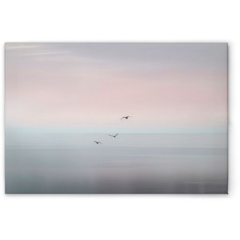 Leinwandbild Horizont M1-No.52045 - Kunstdruck auf Leinwand in Grau Rosa - Wandbild 60 x 40 cm
