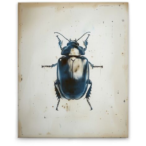 Leinwandbild Käfer Vintage Blau M1-No.51788 - Kunstdruck auf Leinwand in Beige Blau - Wandbild 40 x 50 cm