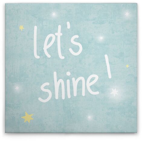 Leinwandbild "Let's Shine" M1-No.50593 - Kunstdruck auf Leinwand in Blau Gelb - Wandbild 30 x 30 cm