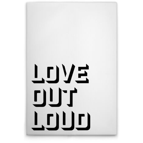 Leinwandbild "Love Out Loud" M1-No.51986 - Kunstdruck auf Leinwand in Weiß Schwarz - Wandbild 50 x 75 cm