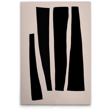 Leinwandbild Minimalistisch Schwarz Beige M1-No.51523 - Kunstdruck auf Leinwand in Creme Schwarz - Wandbild 30 x 45 cm