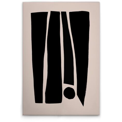 Leinwandbild Minimalistisch Schwarz Beige M1-No.51528 - Kunstdruck auf Leinwand in Creme Schwarz - Wandbild 30 x 45 cm
