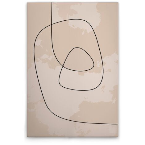 Leinwandbild Minimalistisch Skandinavisch M1-No.51563 - Kunstdruck auf Leinwand in Beige Schwarz - Wandbild 30 x 45 cm