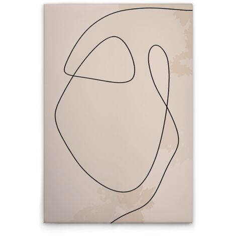 Leinwandbild Minimalistisch Skandinavisch M1-No.51568 - Kunstdruck auf Leinwand in Beige Schwarz - Wandbild 30 x 45 cm