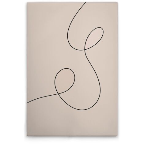 Leinwandbild Minimalistisch Skandinavisch M1-No.51577 - Kunstdruck auf Leinwand in Beige Schwarz - Wandbild 80 x 120 cm