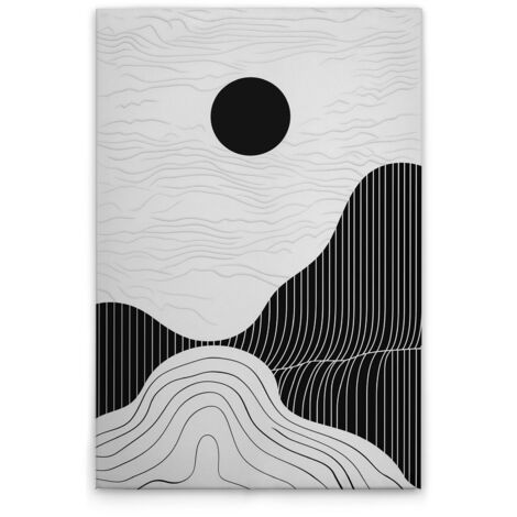 Leinwandbild Moderne Landschaften Schwarz Weiß M1-No.51803 - Kunstdruck auf Leinwand in Schwarz Grau - Wandbild 30 x 45 cm