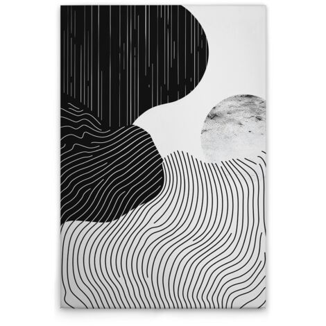 Leinwandbild Moderne Landschaften Schwarz Weiß M1-No.51813 - Kunstdruck auf Leinwand in Schwarz Grau - Wandbild 30 x 45 cm
