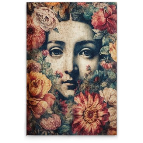 Leinwandbild Mona Lisa M1-No.52178 - Kunstdruck auf Leinwand in Bunt Blau - Wandbild 80 x 120 cm