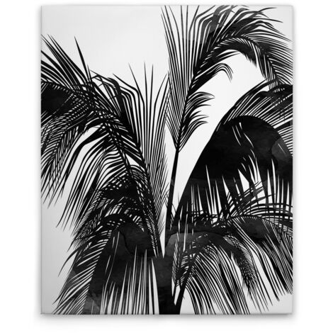 Leinwandbild Palmen M1-No.50686 - Kunstdruck auf Leinwand in Schwarz Weiß - Wandbild 40 x 50 cm