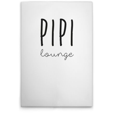 Leinwandbild "Pipi Lounge" M1-No.52008 - Kunstdruck auf Leinwand in Weiß Schwarz - Wandbild 80 x 120 cm