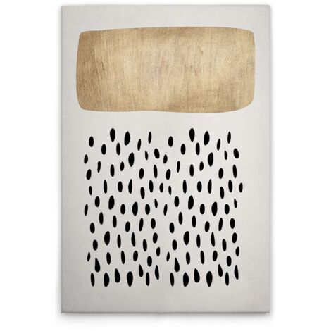 Leinwandbild Regenwolke Schwarz Gold M1-No.50717 - Kunstdruck auf Leinwand in Creme Gold - Wandbild 30 x 45 cm