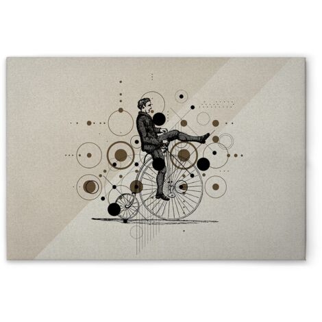 Leinwandbild Retro Fahrrad M1-No.51275 - Kunstdruck auf Leinwand in Beige Braun - Wandbild 120 x 80 cm