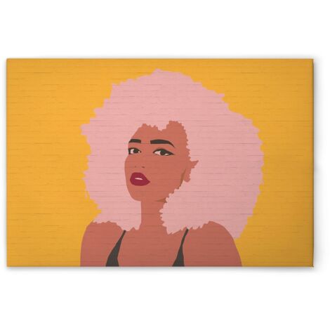 Leinwandbild Retro Whitney M1-No.51256 - Kunstdruck auf Leinwand in Gelb Rosa - Wandbild 45 x 30 cm