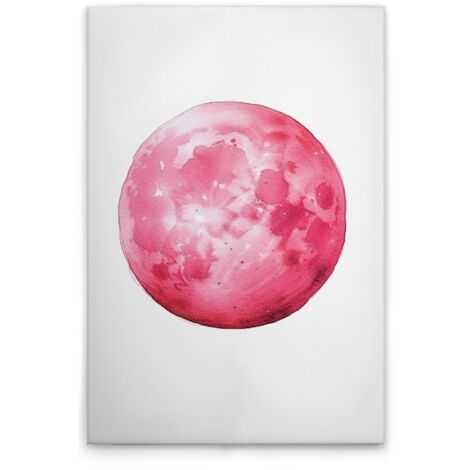 Leinwandbild Rosa Mond M1-No.52224 - Kunstdruck auf Leinwand in Weiß Pink - Wandbild 30 x 45 cm