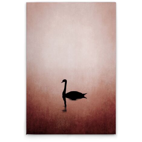 Leinwandbild Schwan Rosa Rot M1-No.50691 - Kunstdruck auf Leinwand in Rosa Schwarz - Wandbild 80 x 120 cm