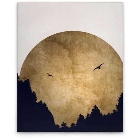 Leinwandbild Schwarz Gold M1-No.50669 - Kunstdruck auf Leinwand in Creme Schwarz - Wandbild 40 x 50 cm
