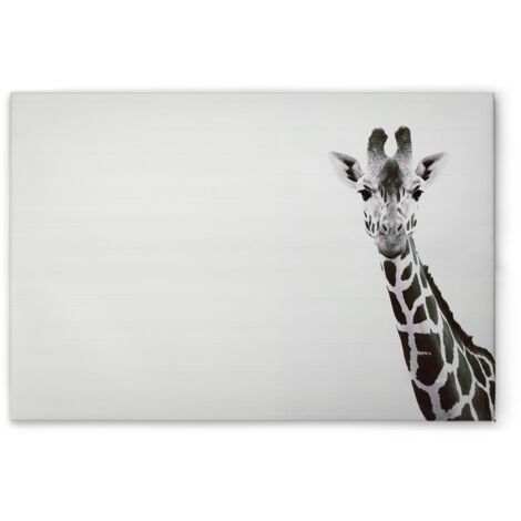 Leinwandbild Tiere Giraffe M1-No.51131 - Kunstdruck auf Leinwand in Schwarz Weiß - Wandbild 45 x 30 cm