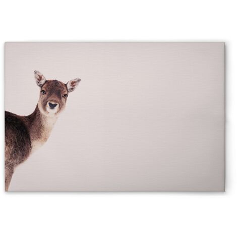 Leinwandbild Tiere Hirsch Rosa M1-No.51161 - Kunstdruck auf Leinwand in Beige Braun - Wandbild 45 x 30 cm