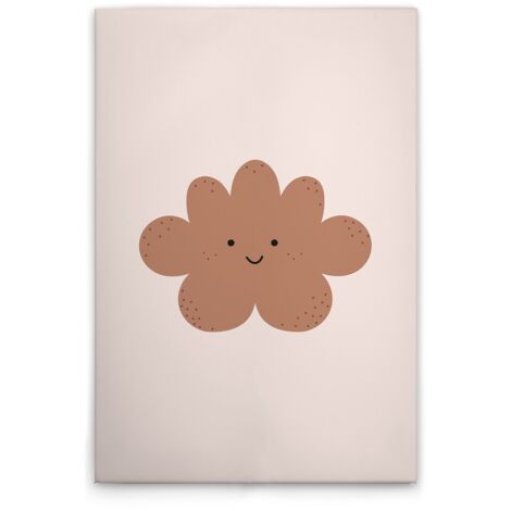 Leinwandbild Wolke Kinderzimmer M1-No.51742 - Kunstdruck auf Leinwand in Beige Braun - Wandbild 80 x 120 cm