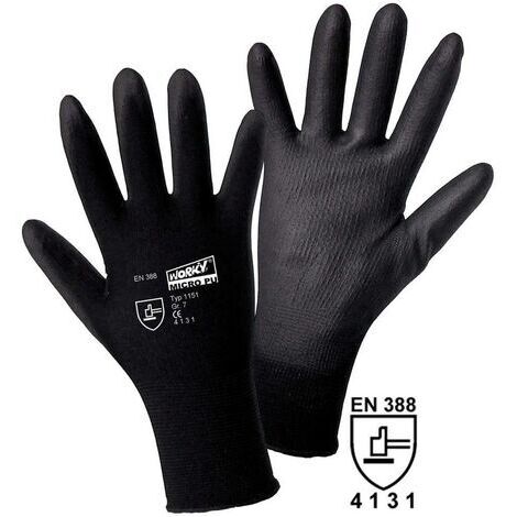 Leipold Doehle 1151-M MICRO black Nylon-PU Nylon Arbeitshandschuh Größe (Handschuhe): 8, M EN 388
