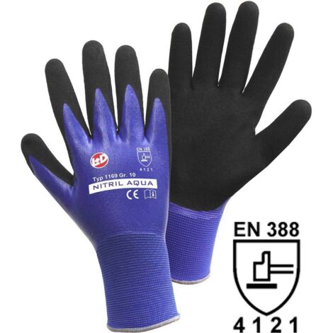 Leipold Doehle 1169-S Nitril Aqua Nylon Guanto da lavoro Taglia (Guanti): 7, S EN 388 CAT II 1 pz.