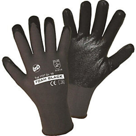Leipold+Döhle  Guanti FOAM BLACK  grigio / nero  conf da 12