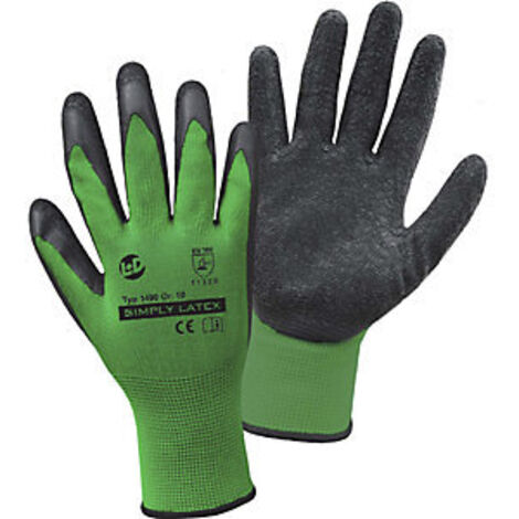 Leipold+Döhle  Guanti in maglia fine SIMPLY Latex  verde / nero