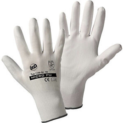 Leipold+Döhle  Guanti MICRO-PU  bianco  conf da 24 paia 