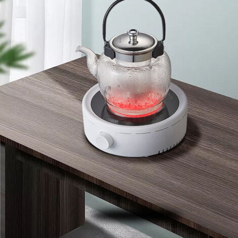 Leise elektrische Mini-Keramik-Kochplatte für die Kaffeezubereitung mit Drehknopf