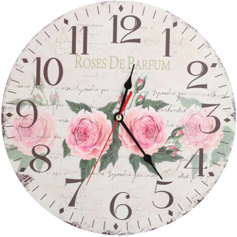Leise und präzise Retro-Wanduhr aus Holz für Wohnzimmer und Schlafzimmer
