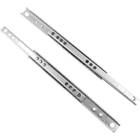 LEISEI 1 paire de glissières de tiroir en métal à roulement à billes pour tiroir de meubles (246 mm de longueur)