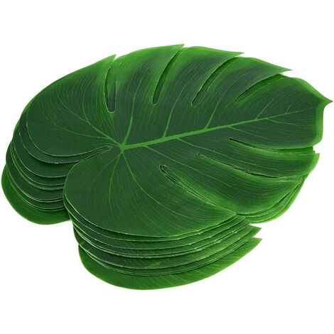 LEISEI 12 Feuille de Palmier Artificielle, Feuilles artificielles pour Decoration Anniversaire Tropical