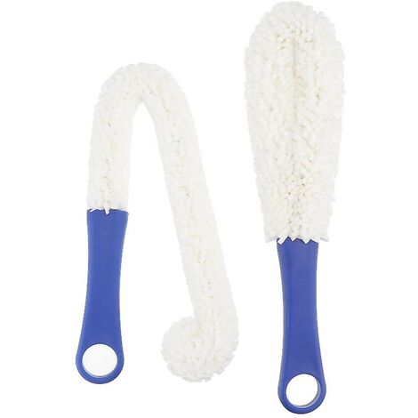 LEISEI 2 pièces brosse de nettoyage de tasse de vin rouge brosse de tasse multifonction brosse de récipient en verre pour taverne à la maison (brosse plate courte, brosse longue)