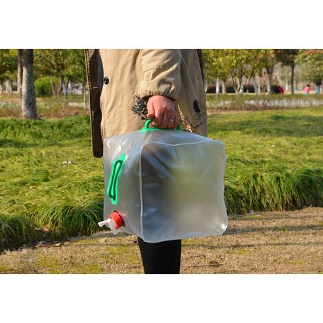 20L Réservoir d'eau Pliable Sac Conteneur avec Robinet, Transporteur d'eau  de Camping Pliable portatif Transparent pour Le Bureau, Le Camping, Les jus  de Fruits, Les Cocktails 