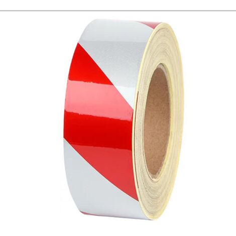 LEISEI 2pcs Ruban d'arrêt Blanc/Rouge 5cm / 45.7 m
