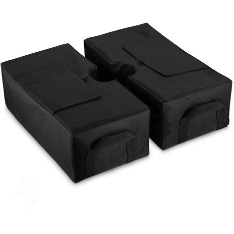 LEISEI 2pcs Sac de Poids de Base pour Parasol, 45,7 cm Sac de Sable pour Parasol, Jardin, Patio, Extérieur ,Installation Facile (Noir)