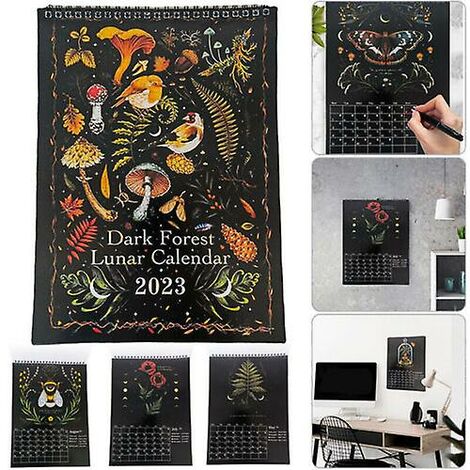 Dark Forest Calendrier lunaire 2024 Calendrier mural 2024 avec