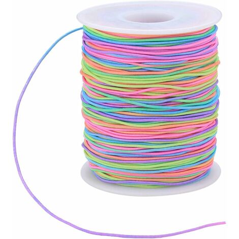 Cordon Élastique, 1mm x 100m/328 ft Fil Cordon Nylon Élastique, Cordon  d'Artisanat, Rouleau de Fil Cordon Elastique pour Bracelets, Bricolage  Artisanat, Colliers, Fabrication de Bijoux - Blanc