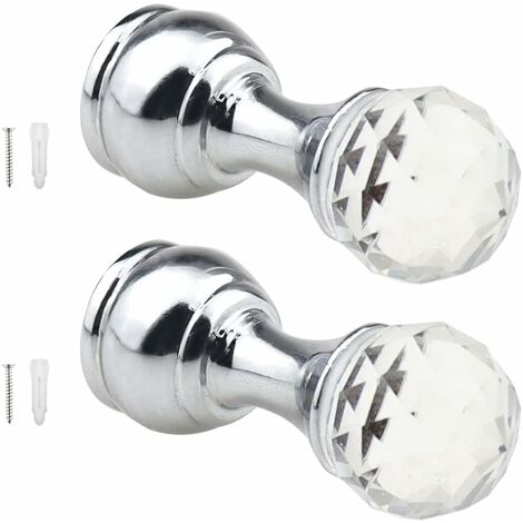 LEISEI Crochet Accroche Serviette Salle de Bain Patere Murale 2pcs Crochet Porte Manteau Visser Attrait du Concepteur Tête de Cristal 50mm