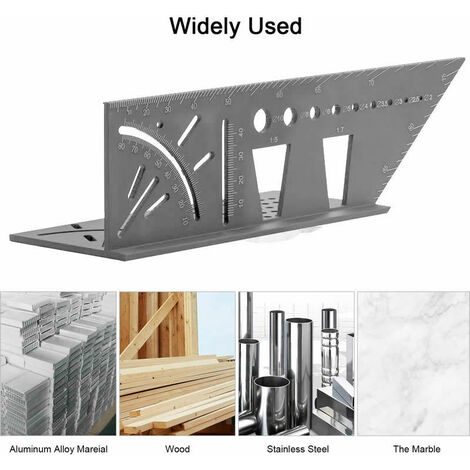 LEISEI Équerre 3D d'onglet Traçage angle de 45° à 90° 150 x 275 x 66 mm