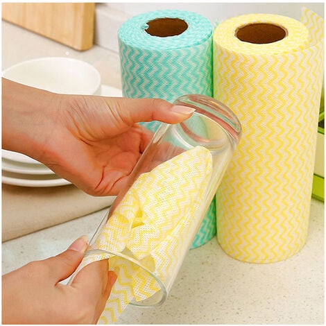 Acheter Tissu Non tissé jetable papier de cuisine absorbant torchon de  cuisine rouleaux le paresseux